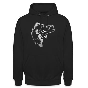 Zander - Zanderangeln - Unisex Hoodie - Schwarz - Vorne - Alina (178cm) & Michal (187cm)