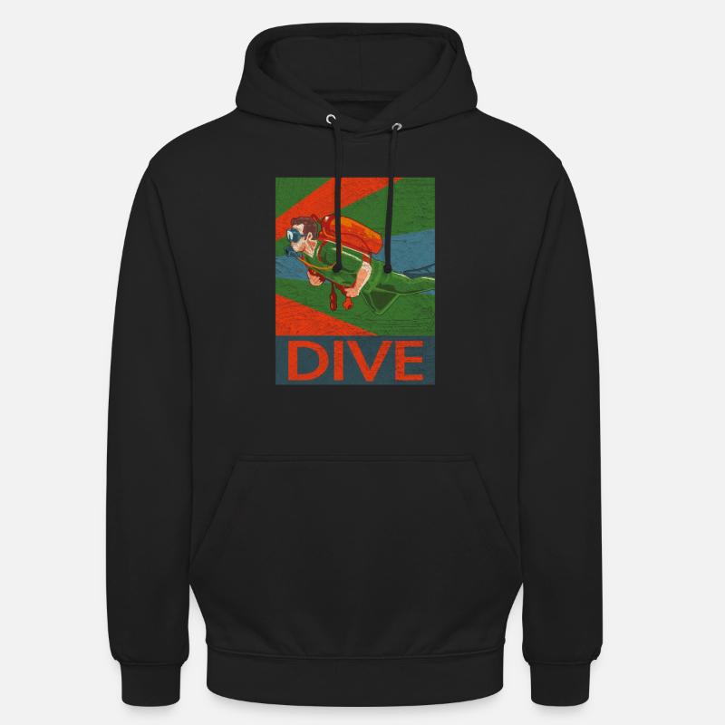 plongeur - Sweat-shirt à capuche unisexe - noir