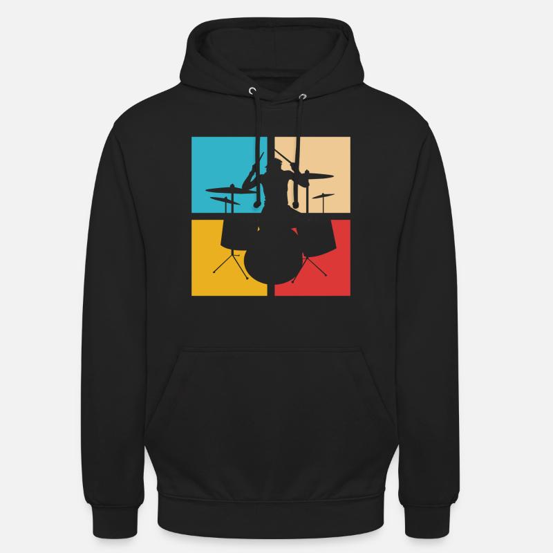 Batteur rétro - Sweat-shirt à capuche unisexe - noir