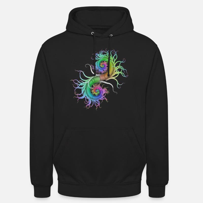 Psychedelisch Seepferchen Abstrakte Kunst Goa Psy - Unisex Hoodie - Schwarz