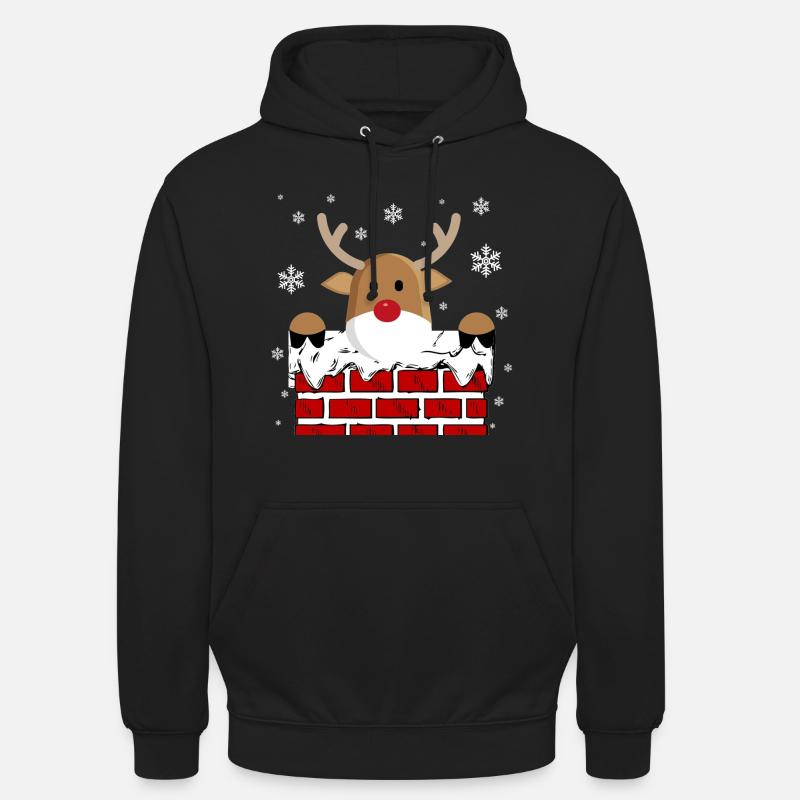 Rudolph dans la cheminée - Sweat-shirt à capuche unisexe - noir