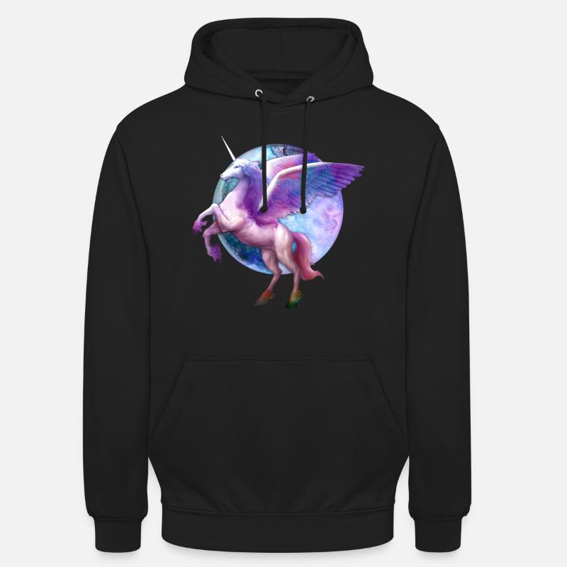 Graphique du cheval Pegasus - Sweat-shirt à capuche unisexe - noir
