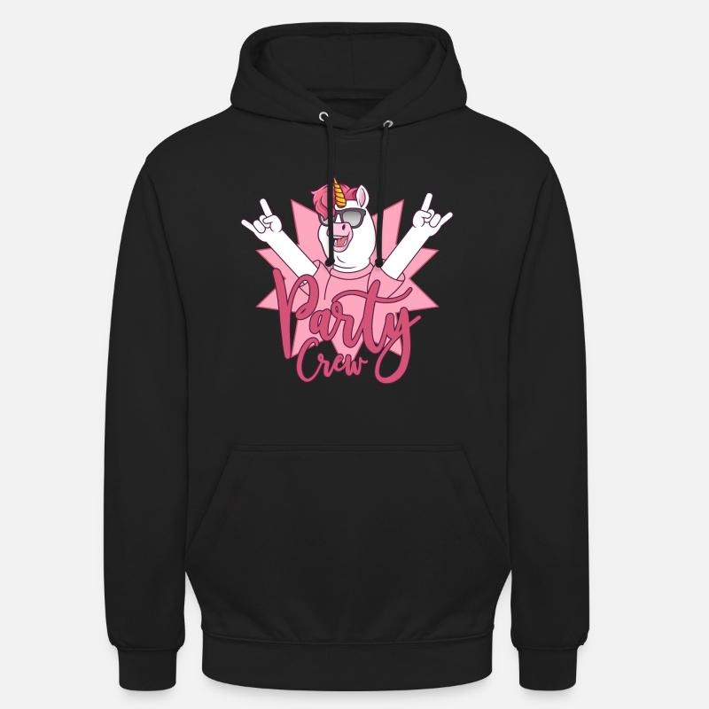 Party Crew Einhorn - Unisex Hoodie - Schwarz