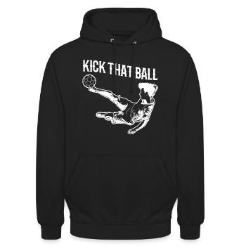 Schieß den Ball - Unisex Hoodie - Schwarz - Vorne - Alina (178cm) & Michal (187cm)