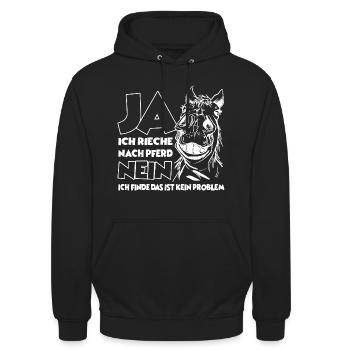 Reitsachen für Pferde Mädl Reiterin Stall - Unisex Hoodie - Schwarz - Vorne - Alina (178cm) & Michal (187cm)
