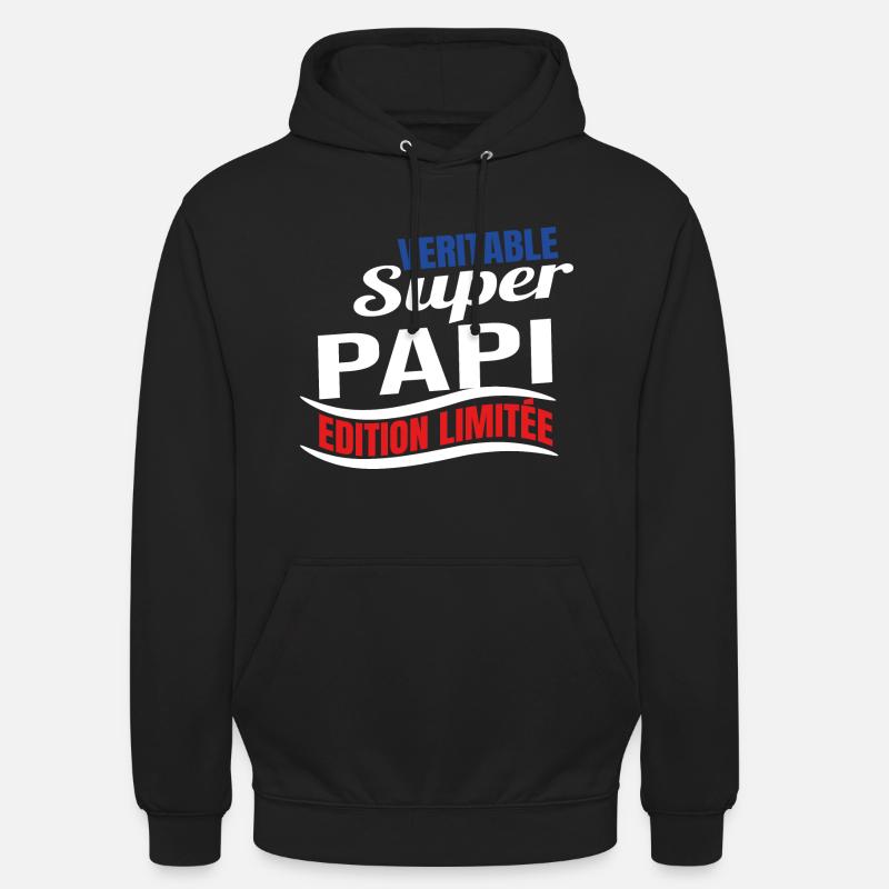 Véritable super papi édition limitée grand-père - Sweat-shirt à capuche unisexe - noir