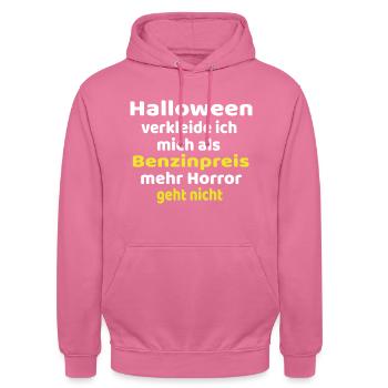 Benzinpreis mehr Horror, witziges Sprit Inflation - Unisex Hoodie - Pink - Vorne - Alina (178cm) & Michal (187cm)