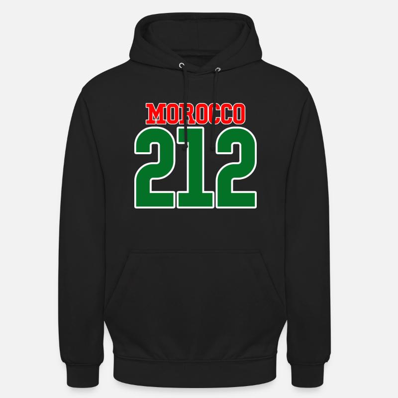 Indicatif Maroc 212 - Sweat-shirt à capuche unisexe - noir