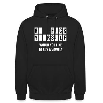 GO FUCK YOURSELF - Unisex Hoodie - Schwarz - Vorne - Alina (178cm) & Michal (187cm)