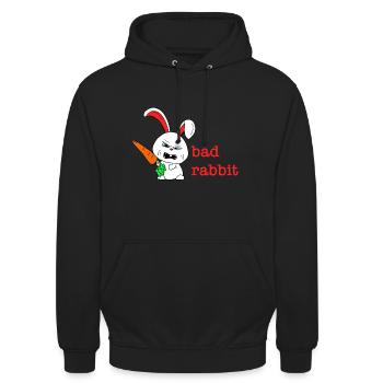 badrabbit - mauvais lapin - mauvais lapin - Sweat-shirt à capuche unisexe - noir - Devant - Alina (178cm) & Michal (187cm)