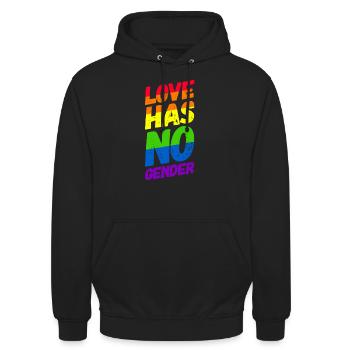 Homosexualité LGBT CSD Gay Pride - Sweat-shirt à capuche unisexe - noir - Devant - Alina (178cm) & Michal (187cm)