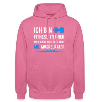Fitnesstrainer - Unisex Hoodie - Pink - Vorne - Alina (178cm) & Michal (187cm)