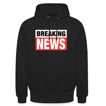 Nachrichten Spruch - Unisex Hoodie - Schwarz - Vorne - Alina (178cm) & Michal (187cm)