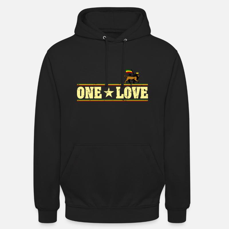 One Love Reggae Lion - Sweat-shirt à capuche unisexe - noir
