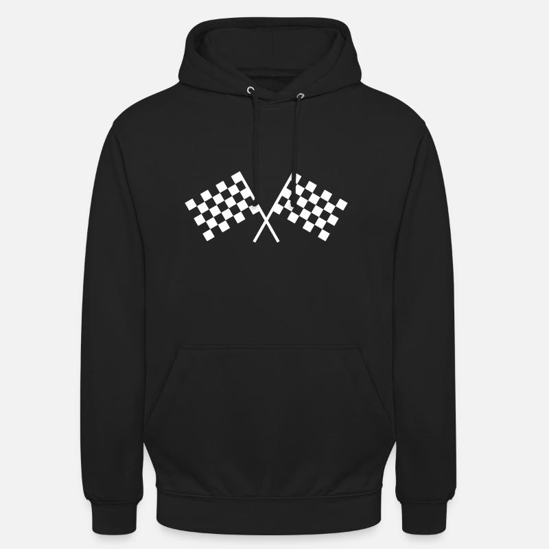 Drapeaux de course automobile - Sweat-shirt à capuche unisexe - noir