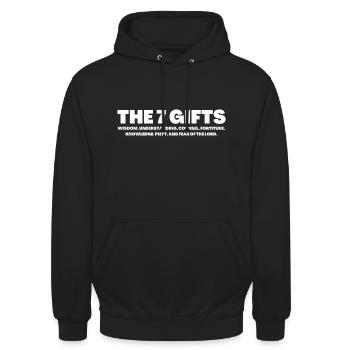 Die 7 Gaben des Heiligen Geistes – Christlich - Unisex Hoodie - Schwarz - Vorne - Alina (178cm) & Michal (187cm)