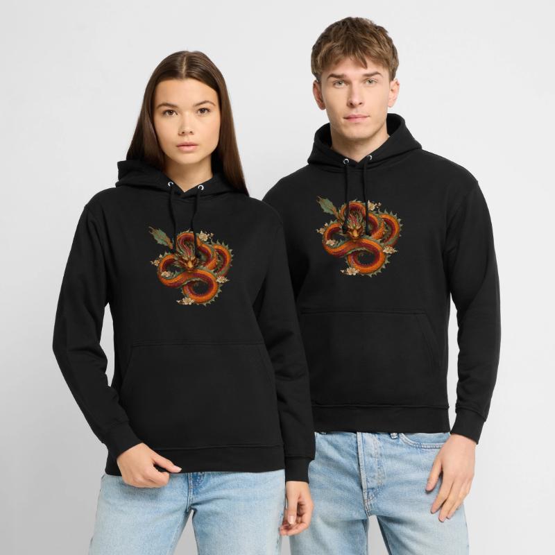 Dragon Rouge Sweat-shirt à capuche unisexe