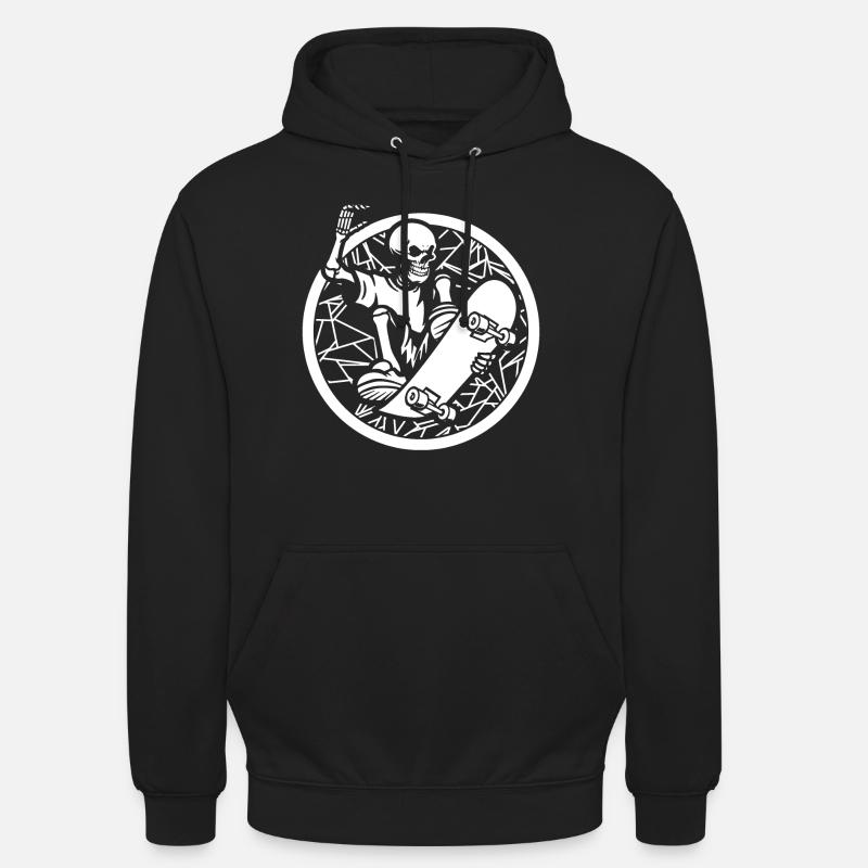 Squelette de skateboard - Sweat-shirt à capuche unisexe - noir