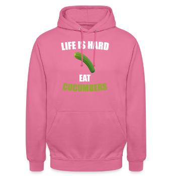 Gurke - Unisex Hoodie - Pink - Vorne - Alina (178cm) & Michal (187cm)