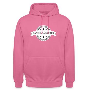 Danemark Fille Banner - Sweat-shirt à capuche unisexe - rose - Devant - Alina (178cm) & Michal (187cm)