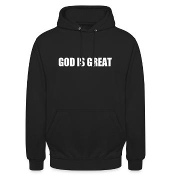 god is great - Unisex Hoodie - Schwarz - Vorne - Alina (178cm) & Michal (187cm)