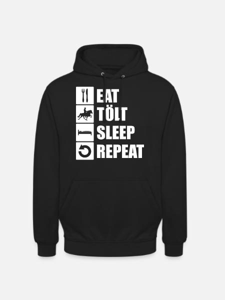 eat. tölt. sleep. repeat. - Unisex Hoodie - Schwarz