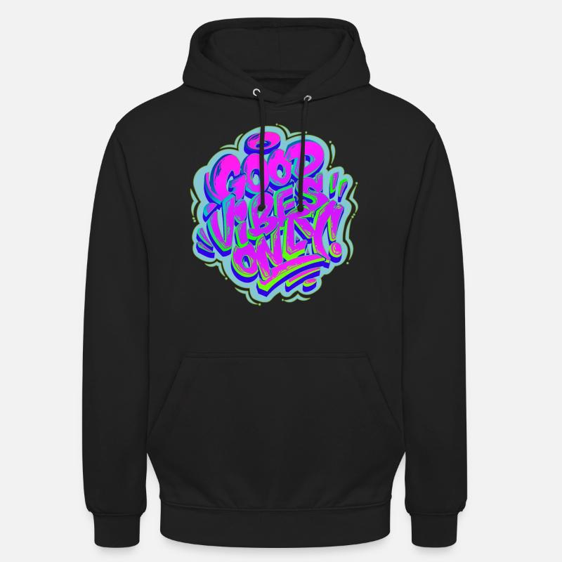 Vibes Only Graffiti - Sweat-shirt à capuche unisexe - noir