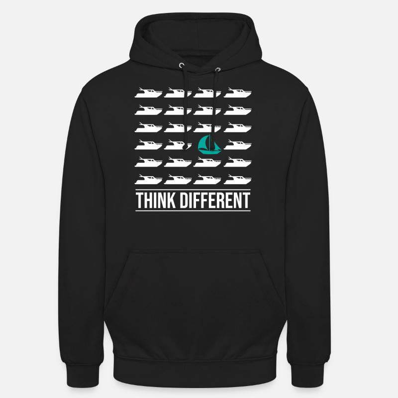 Think Different Sailing Boat - Unisex Hoodie - black