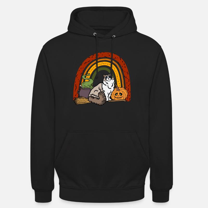 Mignon Chat d’Halloween Ragdoll - Sweat-shirt à capuche unisexe - noir