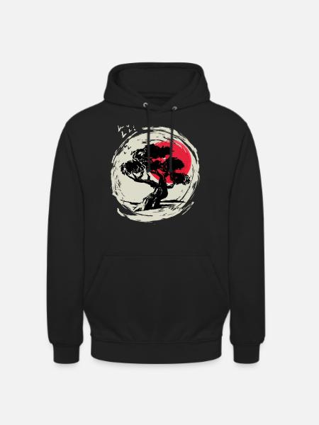 Bonsai Art Japanese Sunset - Unisex Hoodie - black