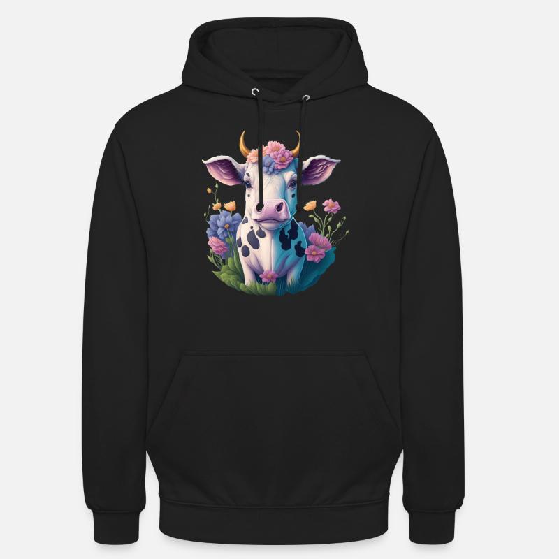 Vache - Sweat-shirt à capuche unisexe - noir