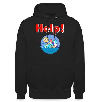Plastic Environmental Protection - Unisex Hoodie - black - Front - Alina (178cm) & Michal (187cm)