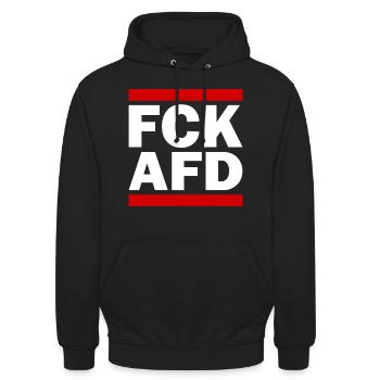 Fck afd - Unisex Hoodie - Schwarz - Vorne - Alina (178cm) & Michal (187cm)