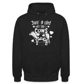 Kuh - Unisex Hoodie - Schwarz - Vorne - Alina (178cm) & Michal (187cm)