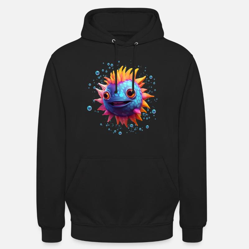 Poisson-globe - Sweat-shirt à capuche unisexe - noir