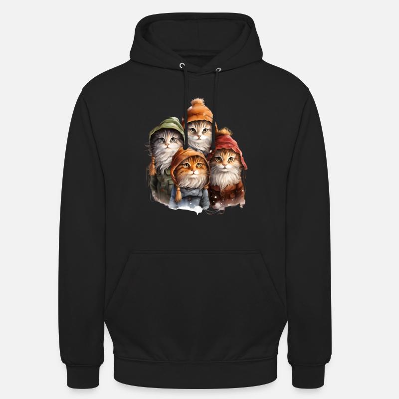 4 chatons mignons - Sweat-shirt à capuche unisexe - noir