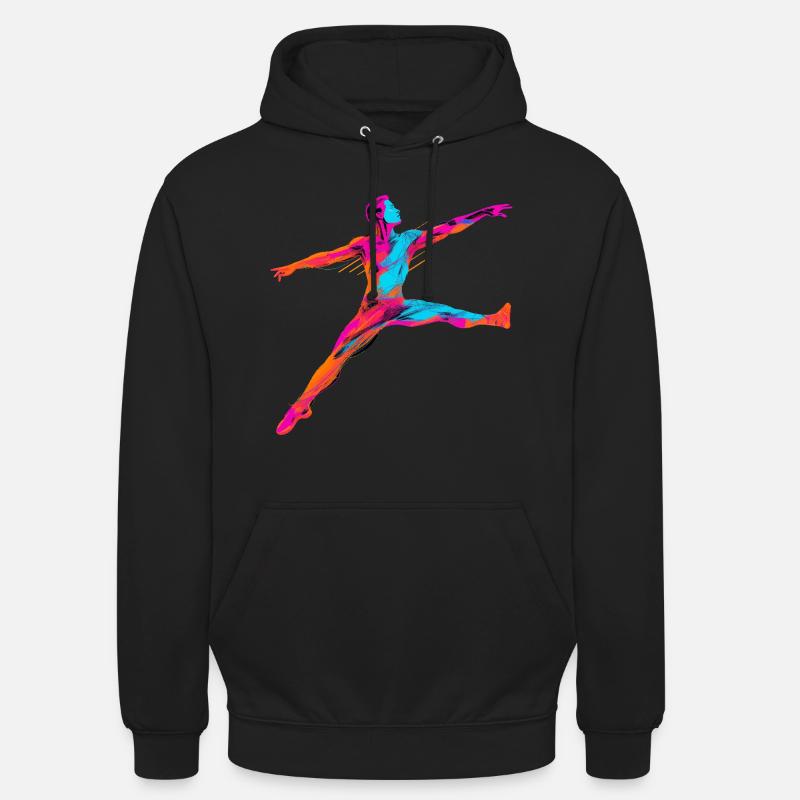 Danseur de ballet masculin Synthwave - Sweat-shirt à capuche unisexe - noir