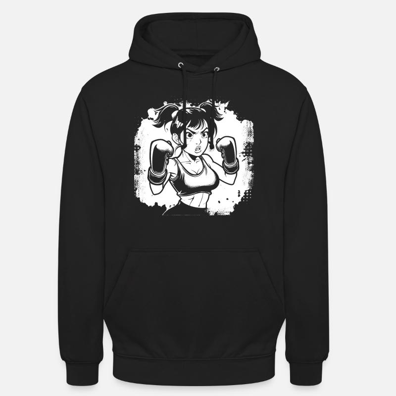 Weiblicher Boxer - Unisex Hoodie - Schwarz