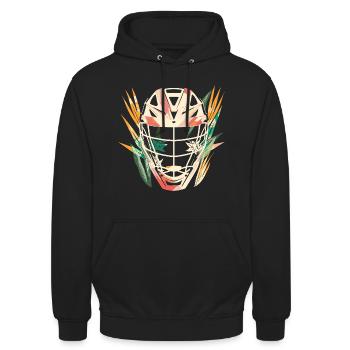 Lacrosse Helm Cartoon - Unisex Hoodie - Schwarz - Vorne - Alina (178cm) & Michal (187cm)