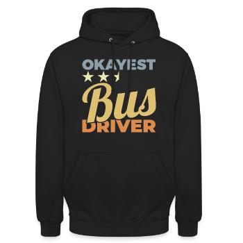 Durchschnittlicher Busfahrer - Unisex Hoodie - Schwarz - Vorne - Alina (178cm) & Michal (187cm)