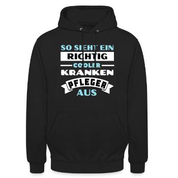 Kranke Pflege , der beste Pfleger ever - Unisex Hoodie - Schwarz - Vorne - Alina (178cm) & Michal (187cm)