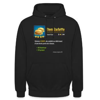 item raclette - Sweat-shirt à capuche unisexe - noir - Devant - Alina (178cm) & Michal (187cm)