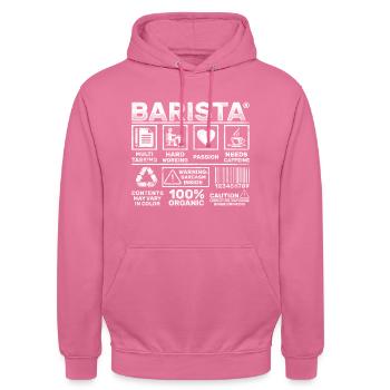 Barista - Sweat-shirt à capuche unisexe - rose - Devant - Alina (178cm) & Michal (187cm)