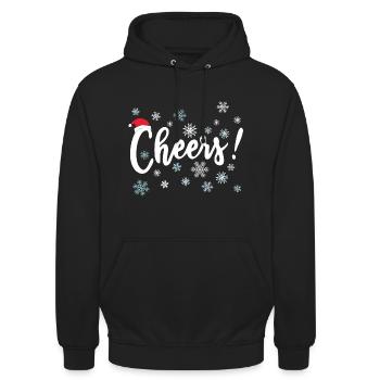 Cheers Merry Xmas Christmas Cheer - Unisex Hoodie - black - Front - Alina (178cm) & Michal (187cm)