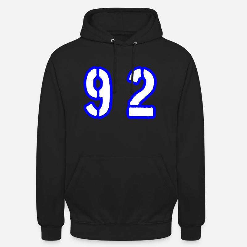 92 Symbole numérique - Sweat-shirt à capuche unisexe - noir