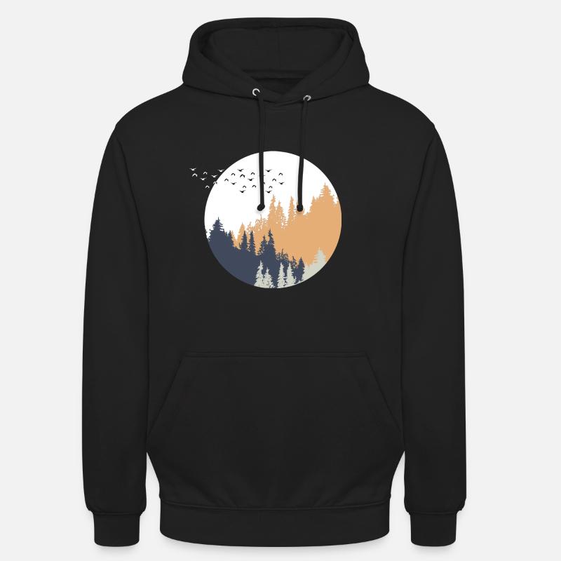 Forêt 12 - Sweat-shirt à capuche unisexe - noir