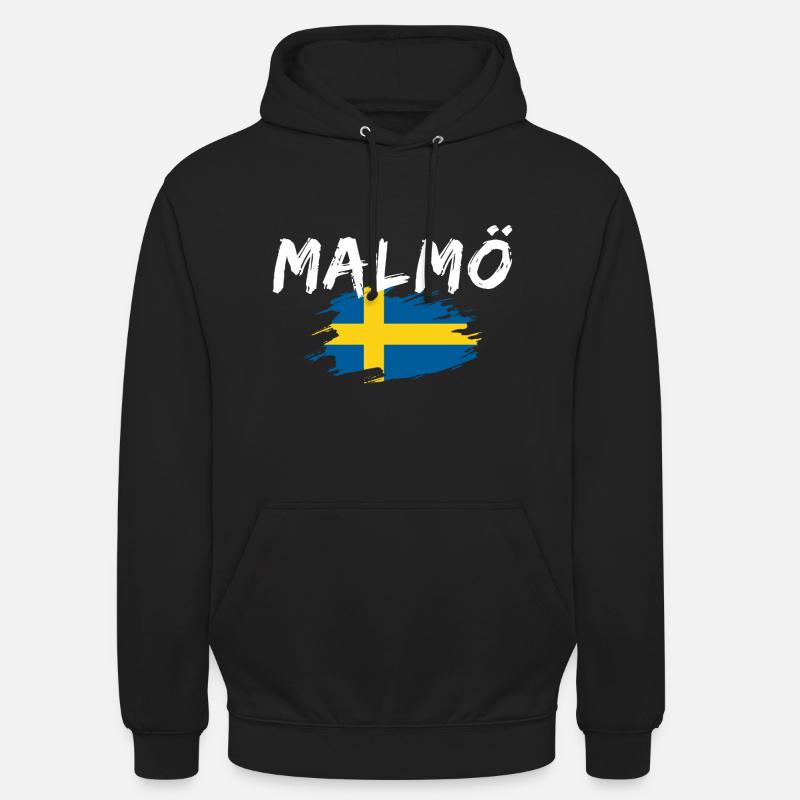 Malmö Drapeau Suède - Sweat-shirt à capuche unisexe - noir