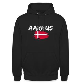 Aarhus, Danemark - Sweat-shirt à capuche unisexe - noir - Devant - Alina (178cm) & Michal (187cm)