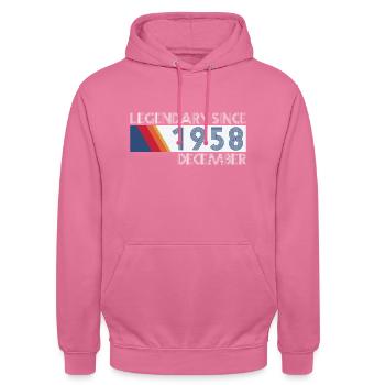 Retro SiFi Legendary since December 1958 - Geburts - Unisex Hoodie - Pink - Vorne - Alina (178cm) & Michal (187cm)