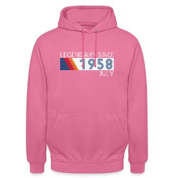 Retro SiFi Legendary since July 1958 - Geburtstag - Unisex Hoodie - Pink - Vorne - Alina (178cm) & Michal (187cm)
